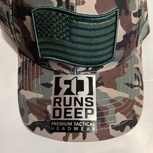 Camo Cap with Green Flag Patch